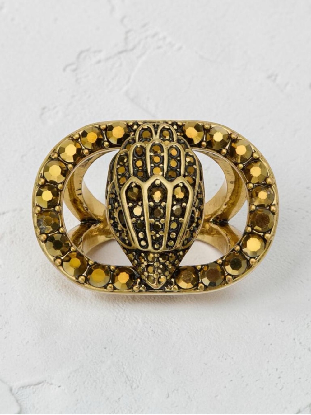 Kurt Geiger Gold-Tone Ring with Amber Stones
